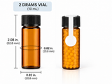 Pre-Filled Homeopathic Globule Vials – 50 Pack | Non-Medicated Blank Globules in Amber Glass