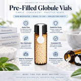 Pre-Filled Homeopathic Globule Vials – 50 Pack | Non-Medicated Blank Globules in Amber Glass