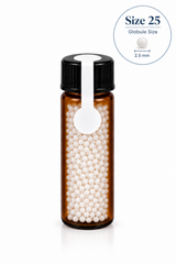 Pre-Filled Homeopathic Globule Vials – 50 Pack | Non-Medicated Blank Globules in Amber Glass