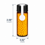 Pre-Filled Homeopathic Globule Vials – 50 Pack | Non-Medicated Blank Globules in Amber Glass