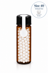 Pre-Filled Homeopathic Globule Vials – 50 Pack | Non-Medicated Blank Globules in Amber Glass